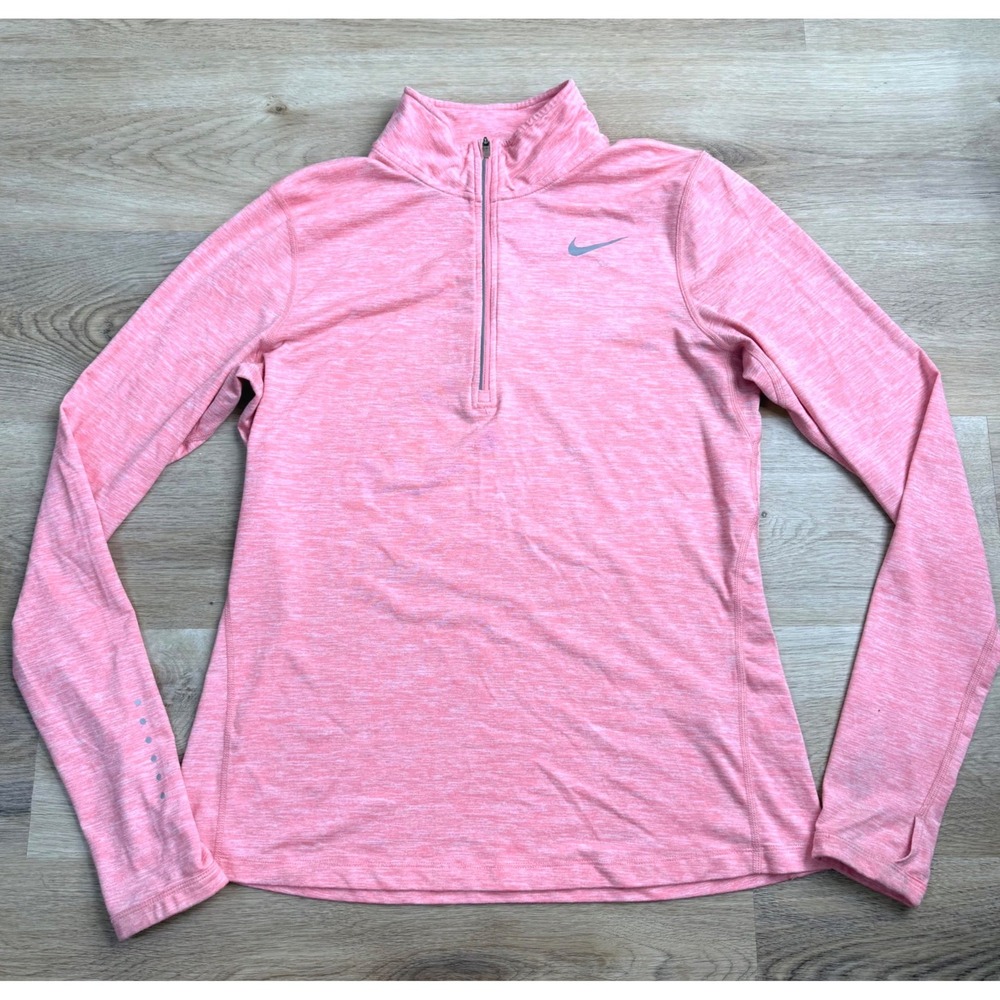Nike Pink Quarter Zip Pullover Women Medium Golf Gorpcore Sporty Lightweight